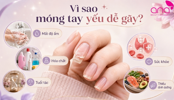 Vì sao móng tay yếu dễ gãy?