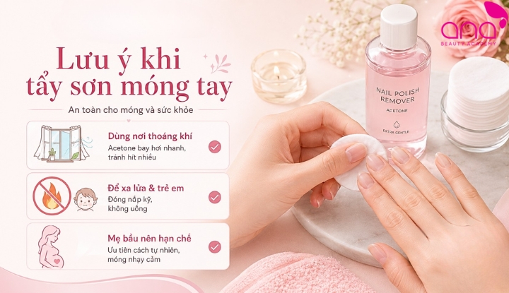 Lưu ý khi thực hiện cách tẩy sơn móng tay 