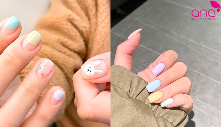 Phối nhiều màu giúp bộ nail nổi bật hơn