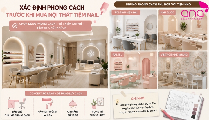 Phong cách thiết kế tiệm nail