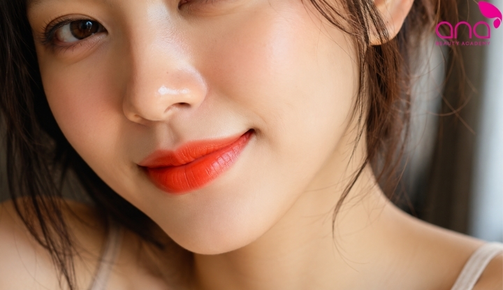Phun môi màu đỏ cam tươi tắn tự nhiên