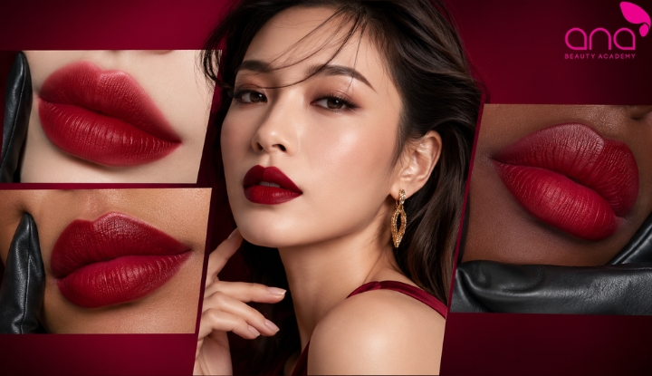 Phun môi màu đỏ ruby sang trọng có chiều sâu