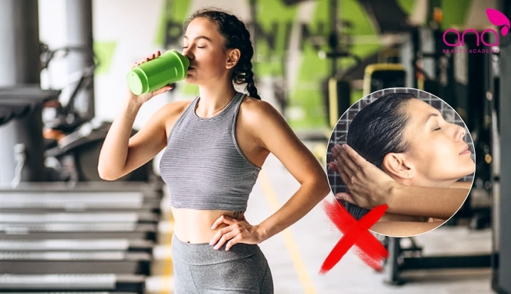 Sau vận động, cơ thể còn nóng và ra mồ hôi nên cần nghỉ trước khi gội