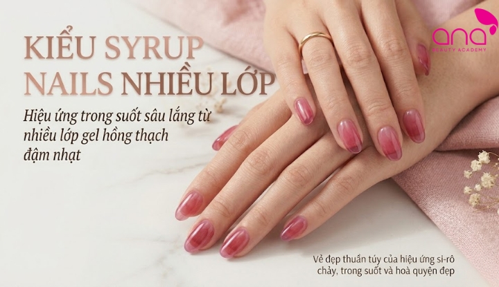 Kiểu syrup nails nhiều lớp