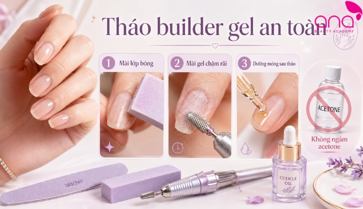 Cách tháo builder gel an toàn