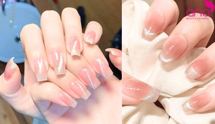 Sơn móng tay hồng đào xinh xắn