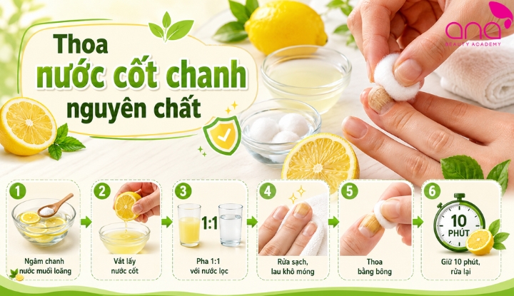 thoa nước cốt chanh lên móng