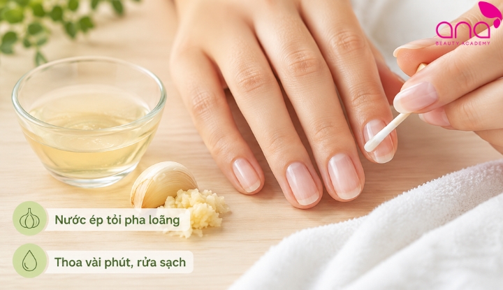 thoa tỏi dưỡng móng