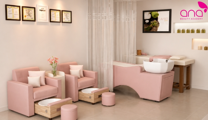 Tiệm nail kết hợp gội đầu
