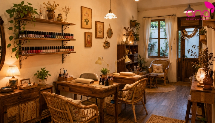 Tiệm nail vintage nhỏ
