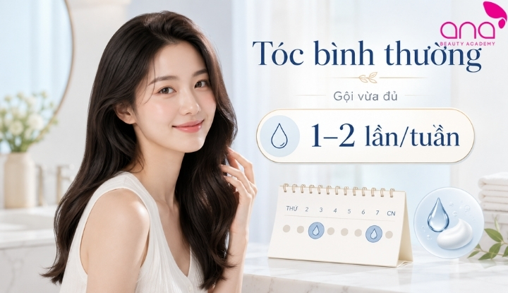 Tóc bình thường chỉ cần gội vừa đủ để giữ da đầu sạch