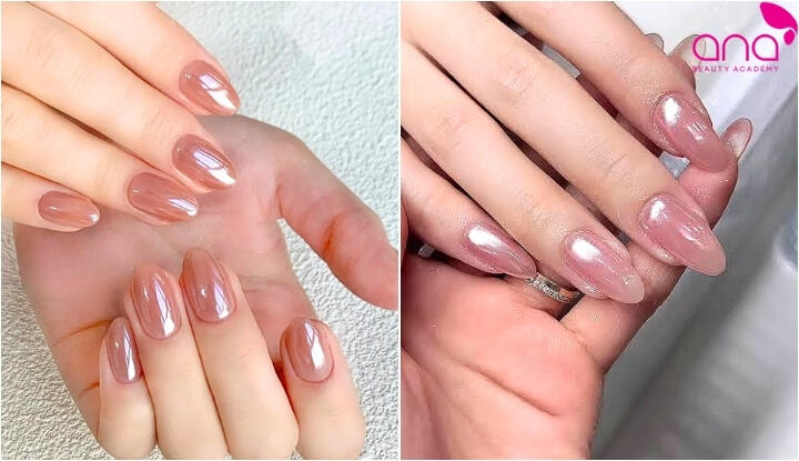 Nail tráng gương hồng ngọt ngào
