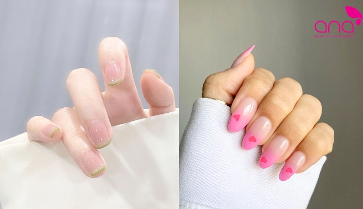 Đầu móng viền neon tương phản