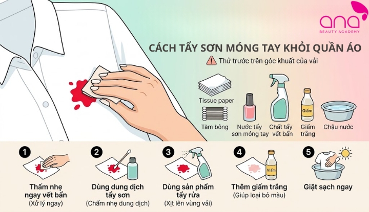 Cách tẩy sơn móng tay khỏi quần áo