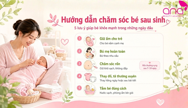 Hướng dẫn cách chăm sóc bé sau khi sinh