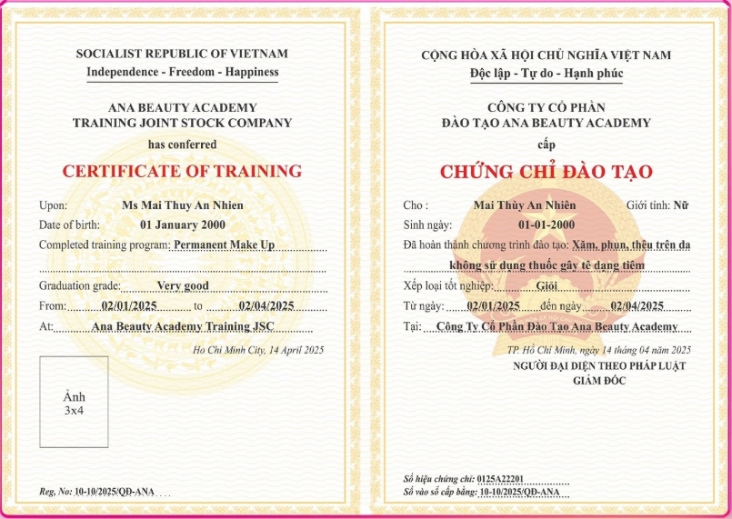 Chứng chỉ được cấp bởi sở đào tạo