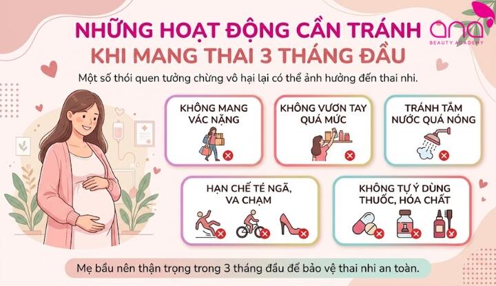 Những hoạt động cần tránh khi mang thai 3 tháng đầu