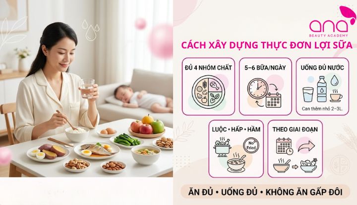 thực phẩm lợi sữa sau sinh