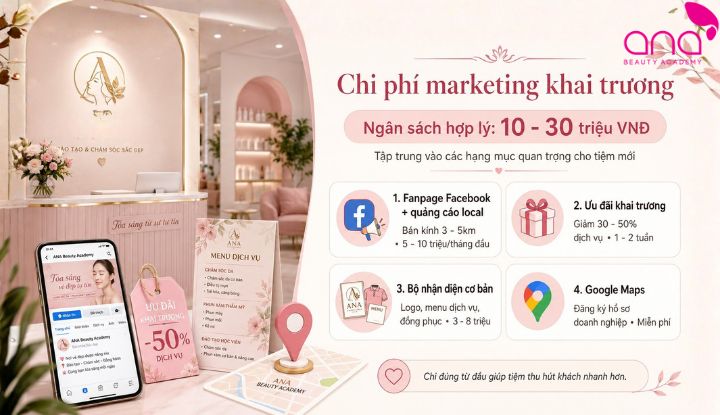 Khoản chi phí mở tiệm chăm sóc da giúp tiệm mới tiếp cận khách
