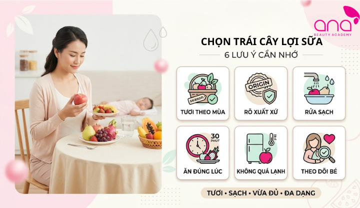 Mẹ nên ưu tiên quả tươi, rõ nguồn gốc, ăn đa dạng