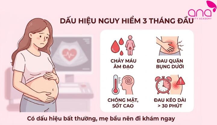 Dấu hiệu nguy hiểm trong 3 tháng đầu cần lưu ý