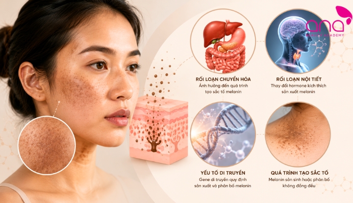 Da sạm do rối loạn bên trong cơ thể 